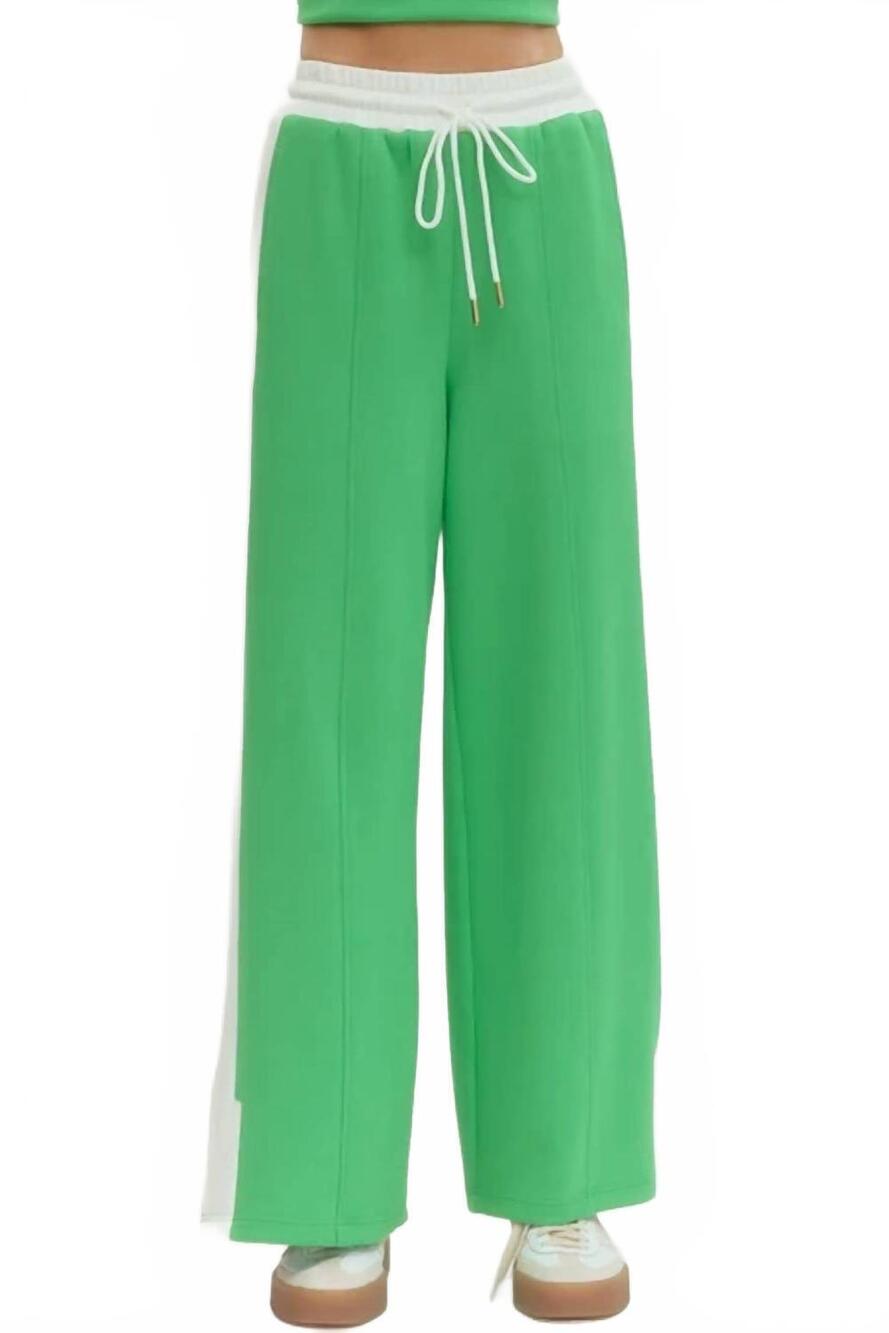 NEW ENTRO polished play pant in green